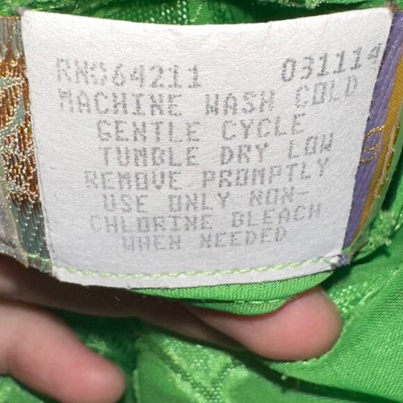 Vintage California Dynasty Green Sheer Floral Chemise Slip Nightgown Dress Small - Picture 6 of 11